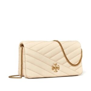 Brand New Tory Burch Small Kira Chevron Chain Wallet Color Cream